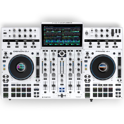 Denon DJ Prime 4+ White, 4 Channel Standalone DJ System with Amazon Music (Limited Edition)