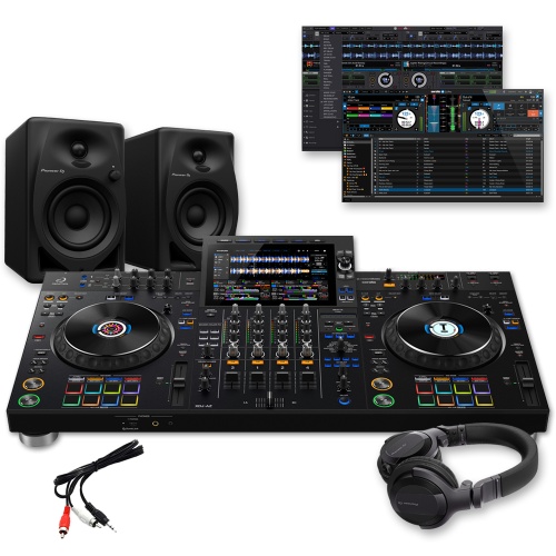 AlphaTheta XDJ-AZ DJ Controller, DM-40D Speakers + HDJ-CUE1 Headphones Bundle Deal