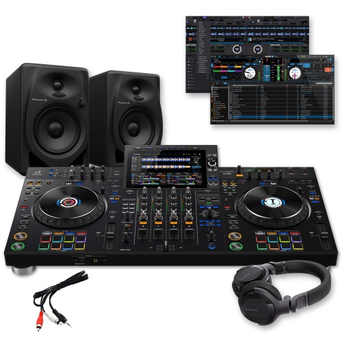 AlphaTheta XDJ-AZ DJ Controller, DM-50D Speakers + HDJ-CUE1 Headphones Bundle Deal