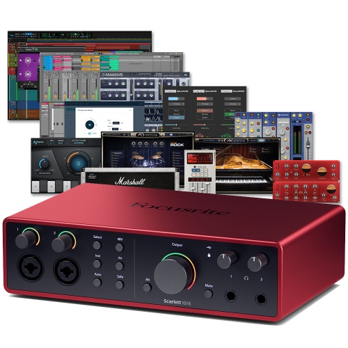 Focusrite Scarlett 16i16 (G4), 16 In/16 Out Desktop USB Audio Interface with 2 Mic Preamps, MIDI and SPDIF