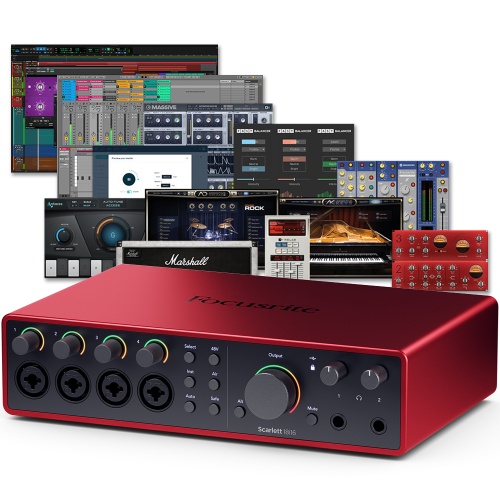 Focusrite Scarlett 18i16 (G4), 18 In/16 Out Desktop USB Audio Interface with 4 Mic Preamps, MIDI and SPDIF