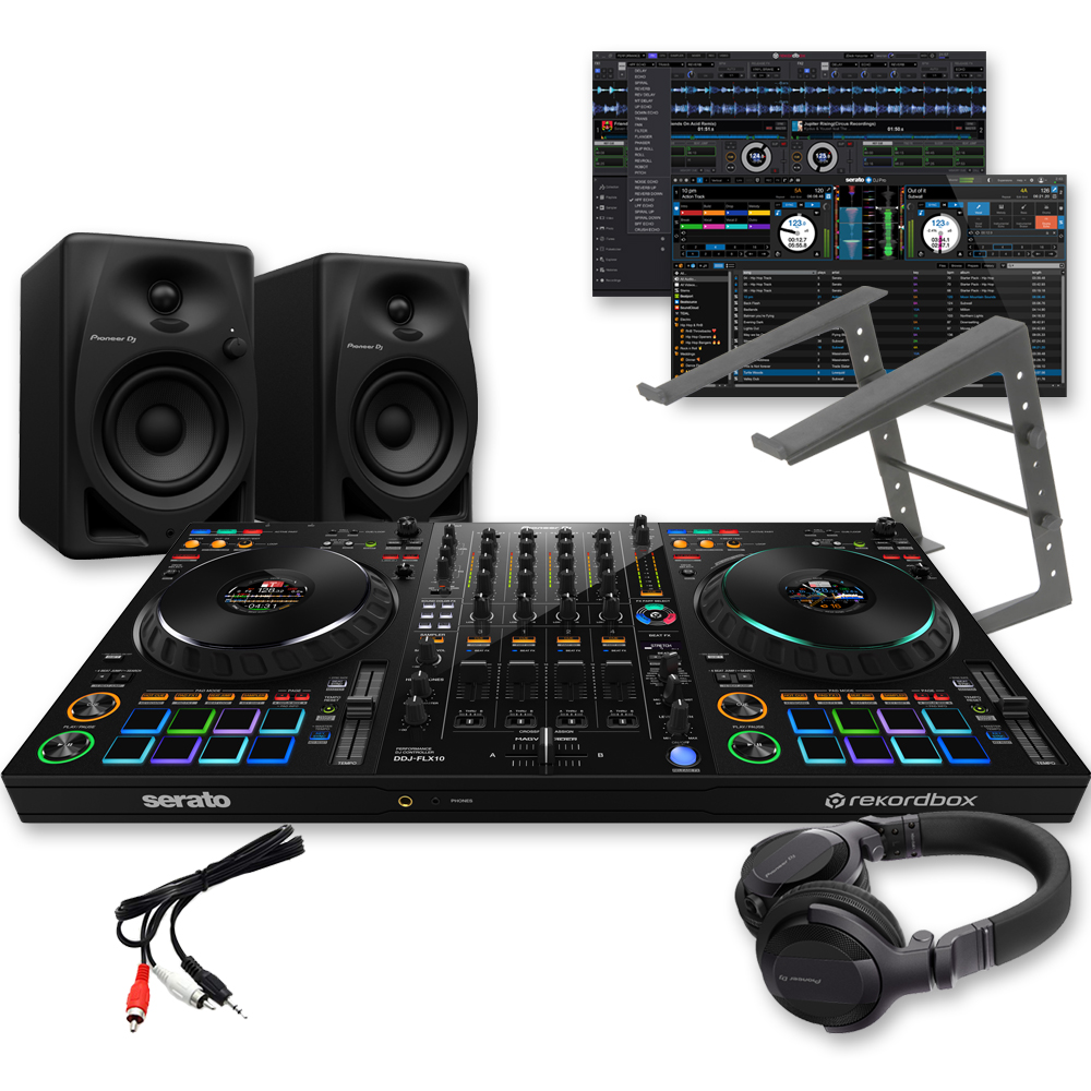 Pioneer DJ CUE1 On-Ear DJ Headphone Bundle with DDJ-FLX4 2-deck  DJ Controller : Musical Instruments
