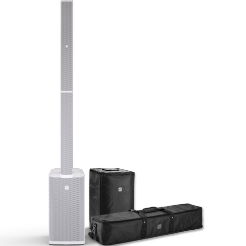 LD Systems MAUI 11 G3 MIX W (White) Column PA System + Carry Bags & Sub Cover (730w RMS)