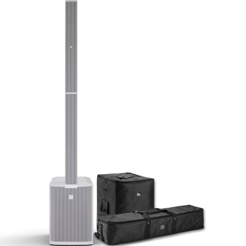 LD Systems MAUI 28 G3 MIX W (White) Column PA System + Carry Bag & Sub Cover (1030w RMS)