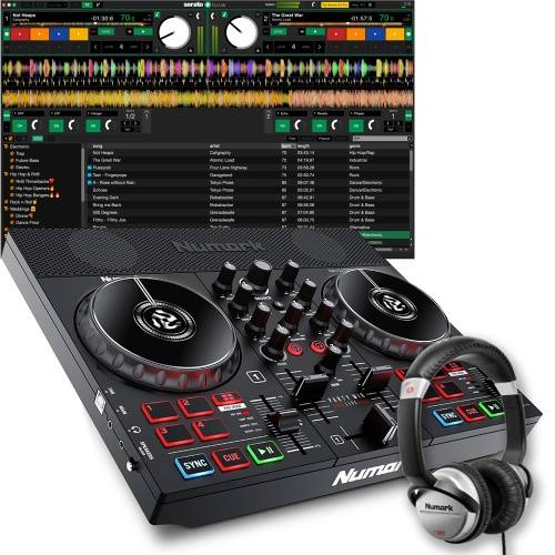Numark Party Mix Live, HF125 Headphones, Stand & Plug Bundle Deal 