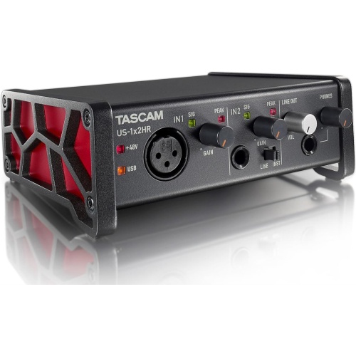 Tascam US-1x2HR, High-Resolution USB Audio Interface (2 in / 1 mic, 2 out)