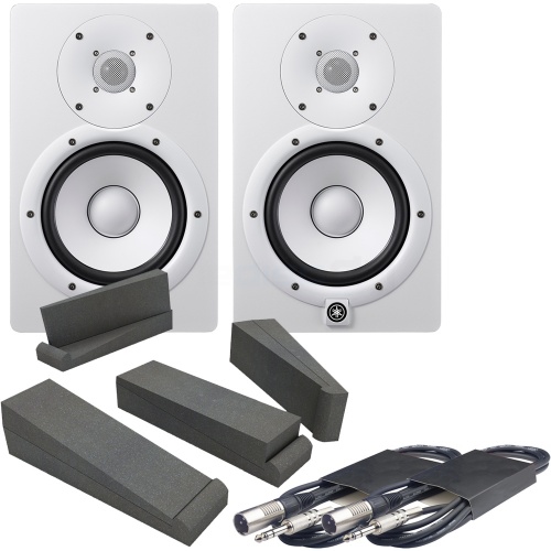 Yamaha HS7 Two Way Powered Studio Monitor PAIR OF TWO 95W Active Speakers  White HS